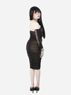 Swipe Left Mesh Midi Dress