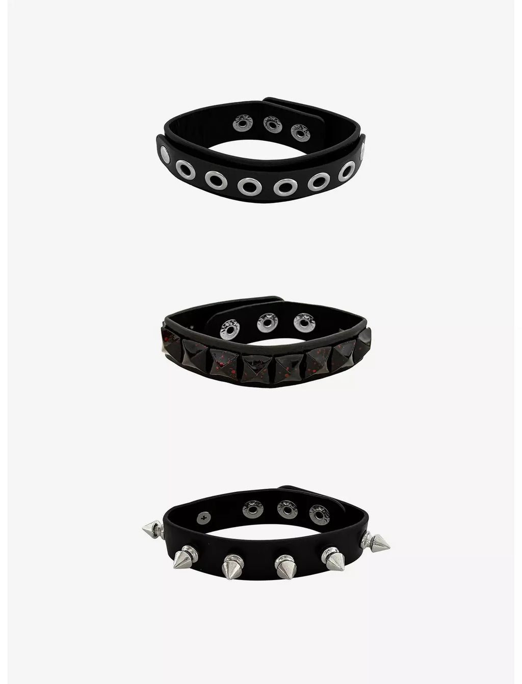 Pyramid Grommet Stud Cuff Bracelet Set