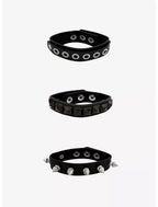 Pyramid Grommet Stud Cuff Bracelet Set