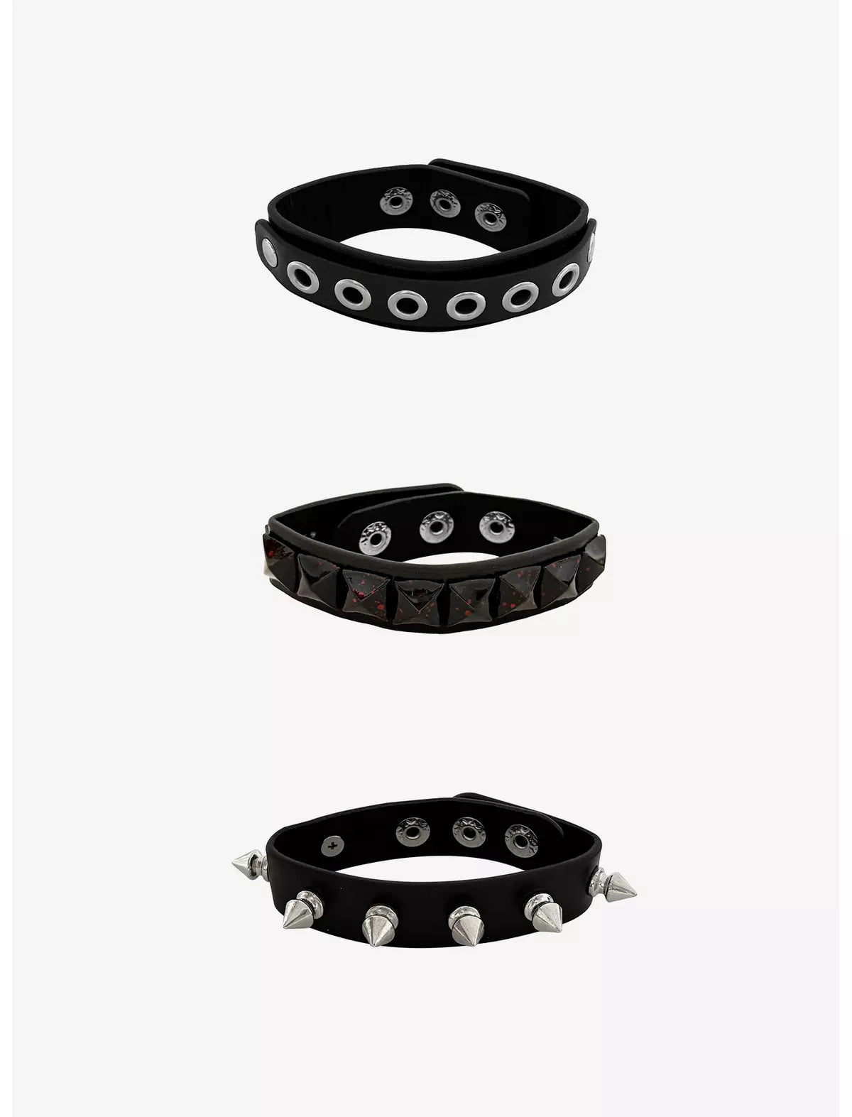 Pyramid Grommet Stud Cuff Bracelet Set