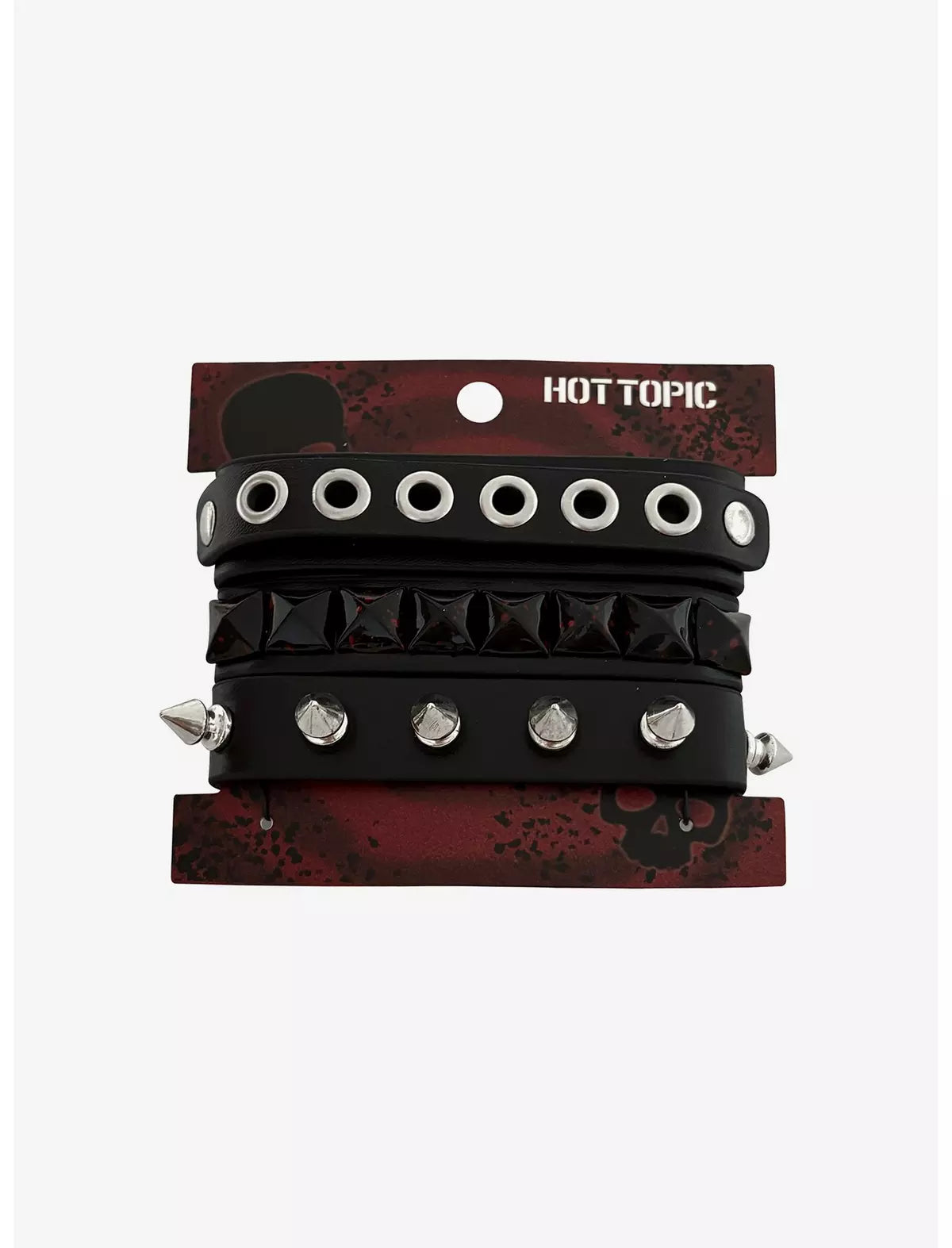 Pyramid Grommet Stud Cuff Bracelet Set