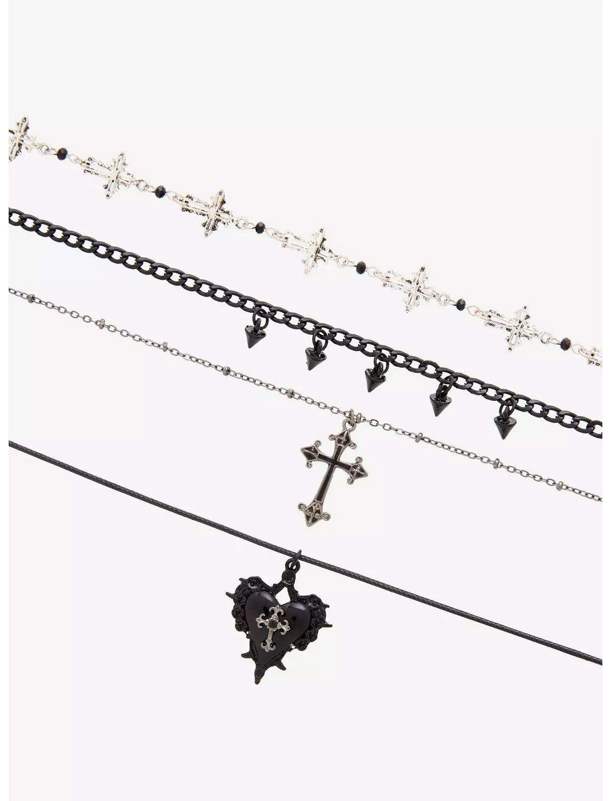 Social Collision Gothic Cross Necklace Set