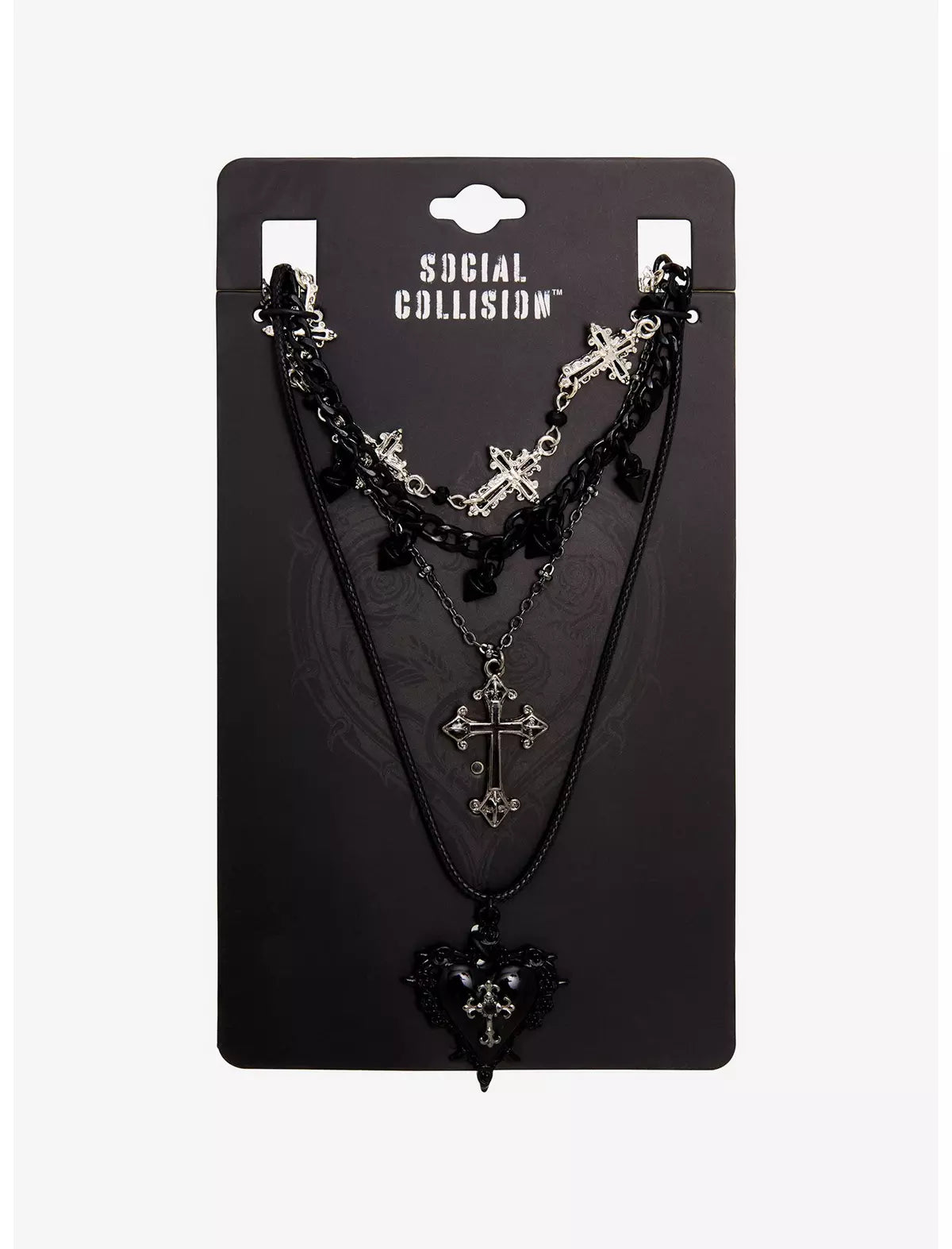 Social Collision Gothic Cross Necklace Set