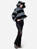 Black Cat Energy Hooded Sherpa Jacket