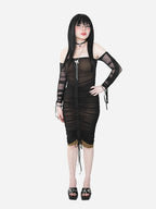 Swipe Left Mesh Midi Dress