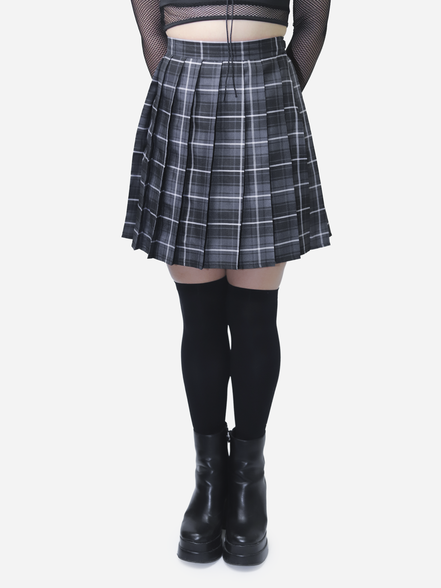 Black Plaid Mini Skirt