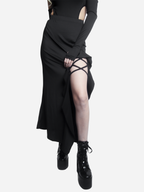 Black Ruffle Maxi Skirt
