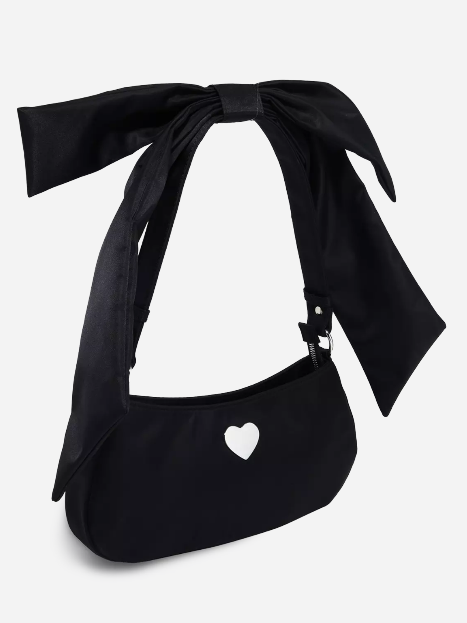Black Bow Heart Shoulder Bag