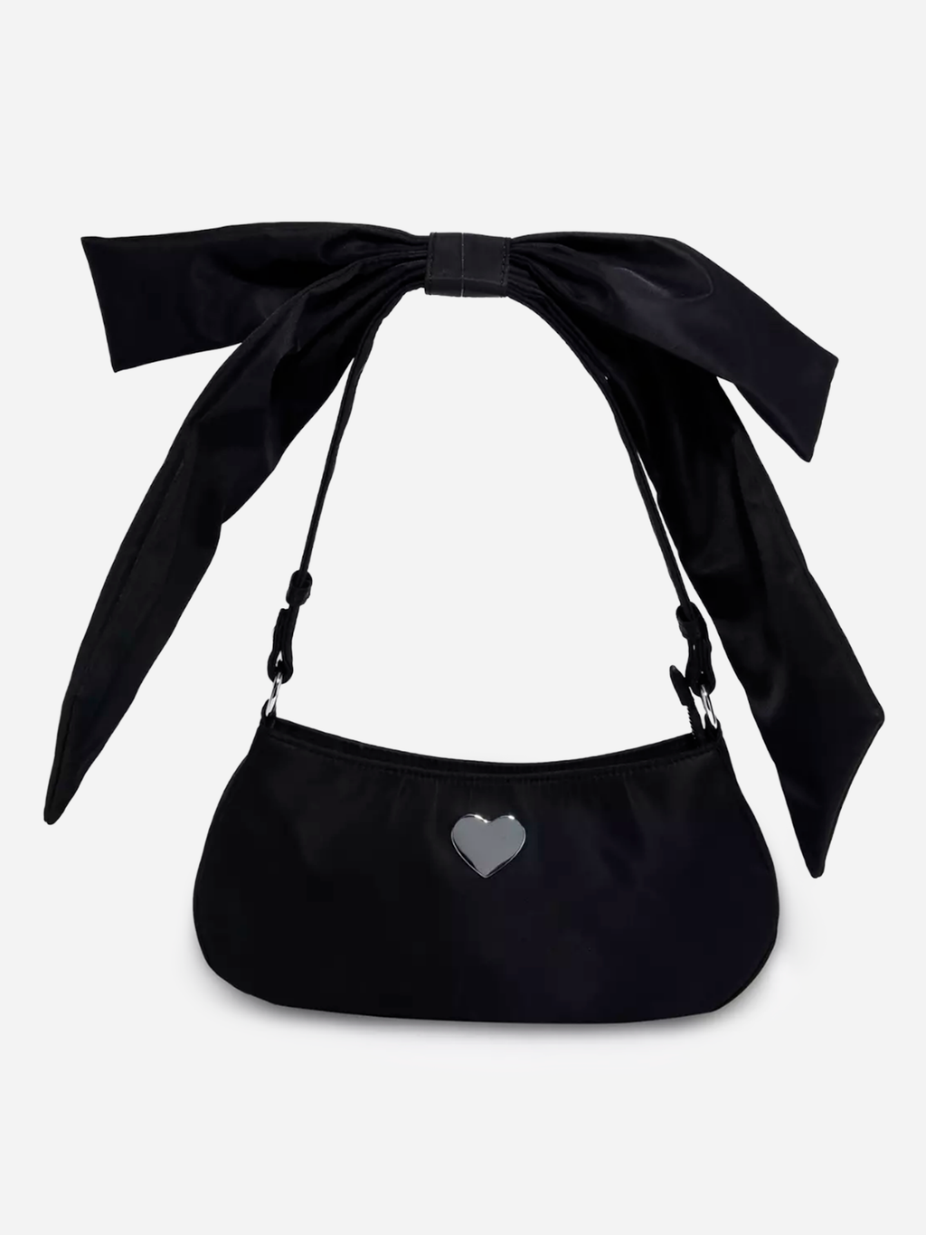Black Bow Heart Shoulder Bag