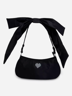 Black Bow Heart Shoulder Bag
