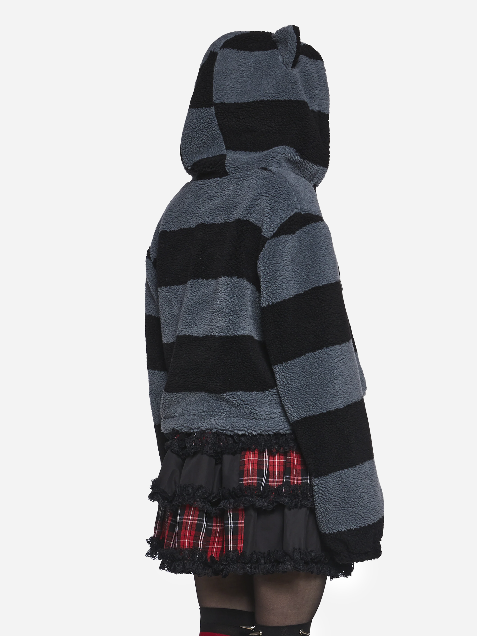 Black Cat Energy Hooded Sherpa Jacket