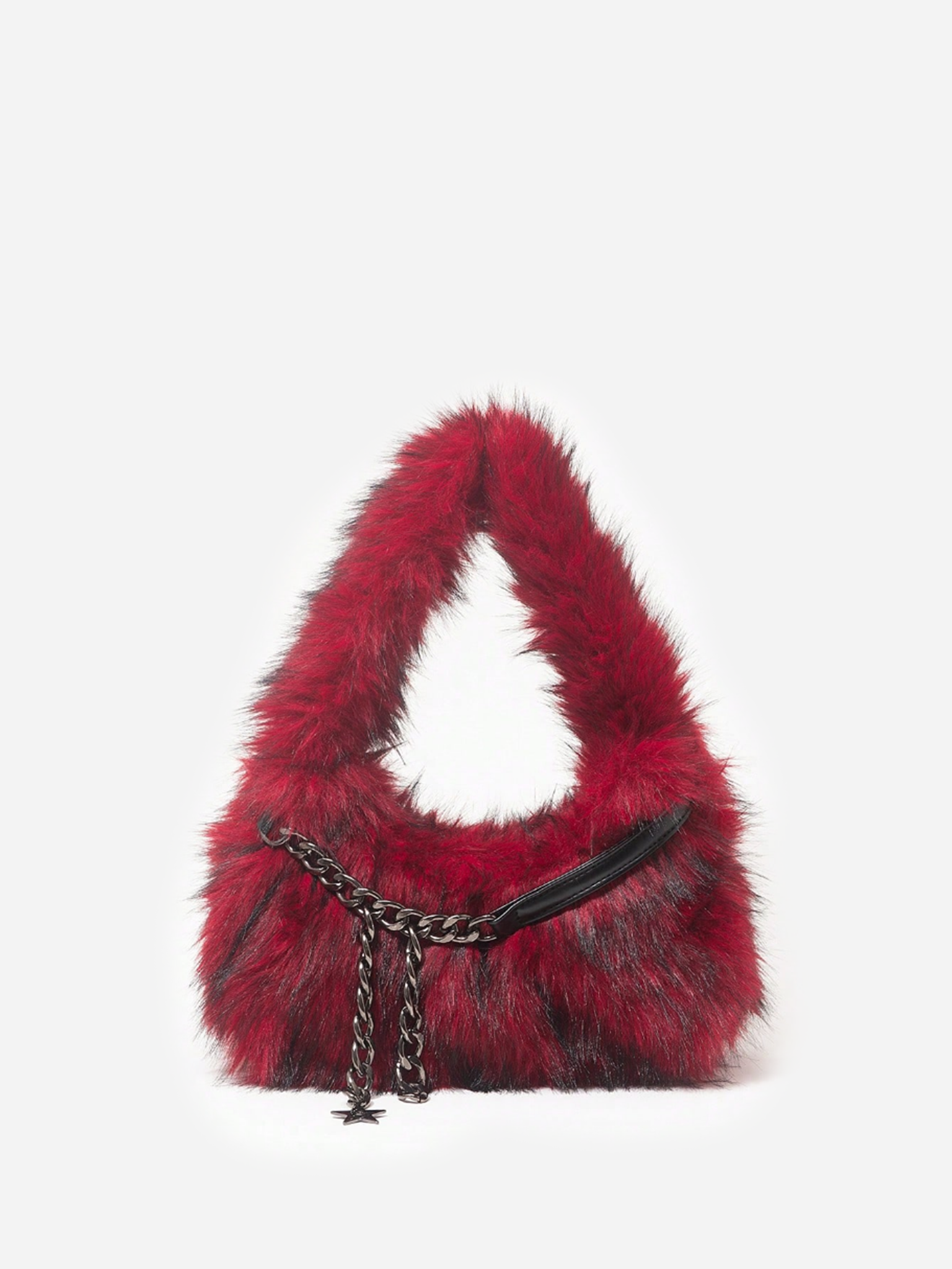 Red and Black Fur Mini Bag