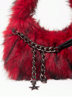 Red and Black Fur Mini Bag