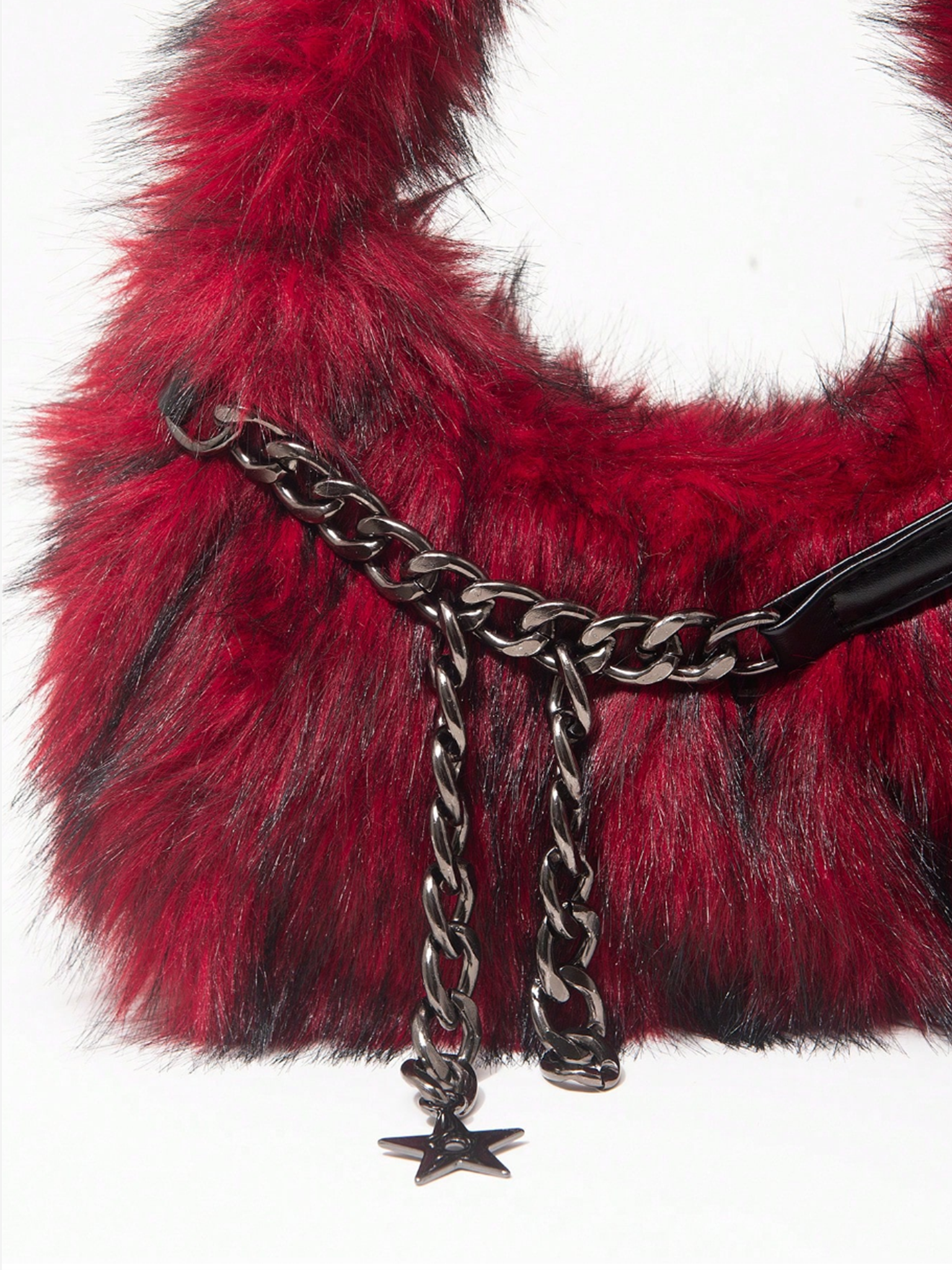 Red and Black Fur Mini Bag