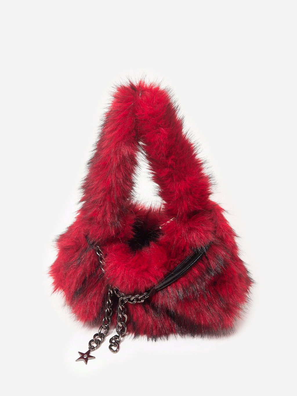 Red and Black Fur Mini Bag