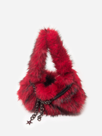 Red and Black Fur Mini Bag