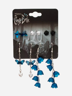 Corpse Bride Blue Butterfly Flower Earring Set