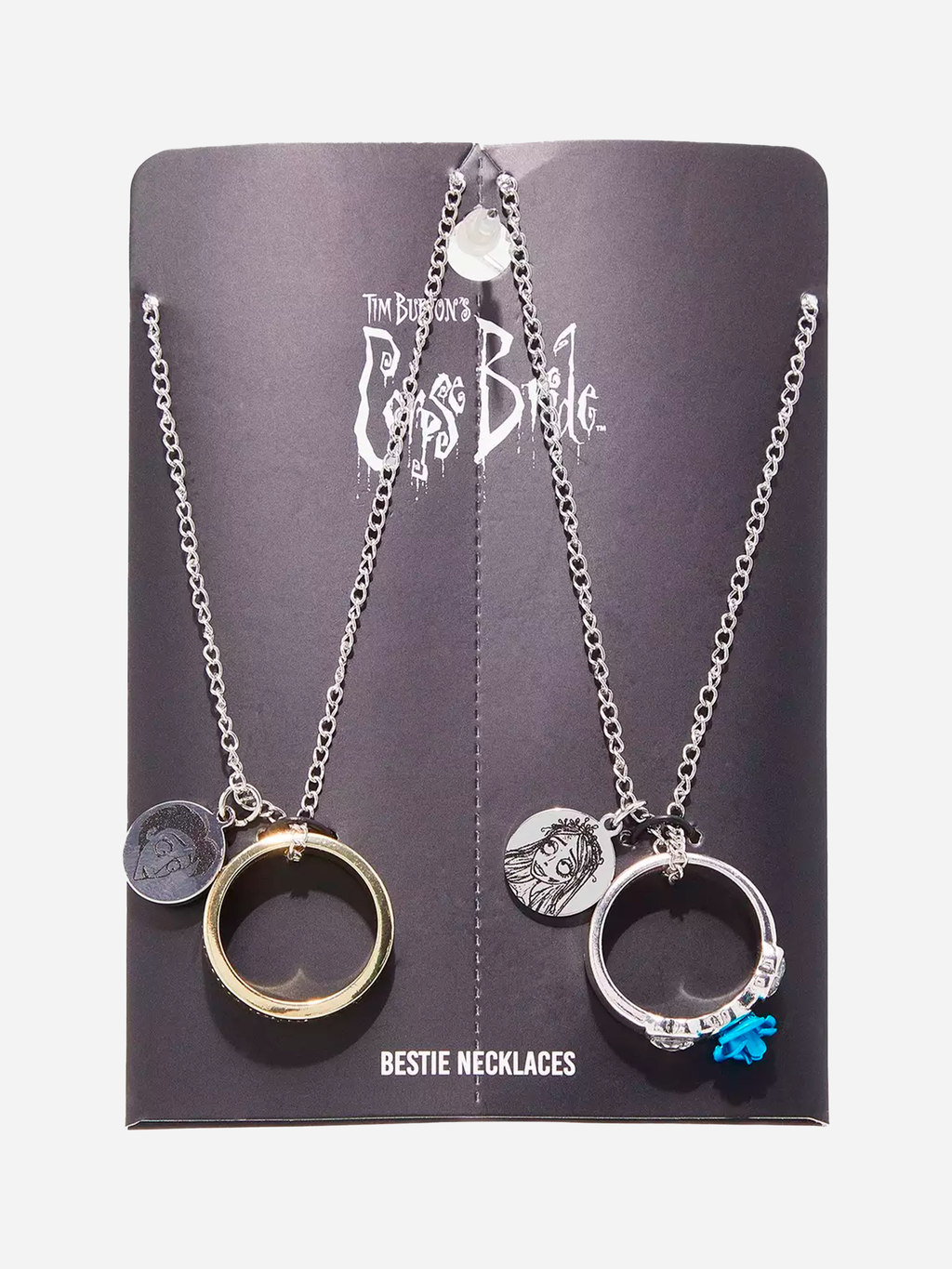 Corpse Bride Victor & Emily Ring Necklace Set