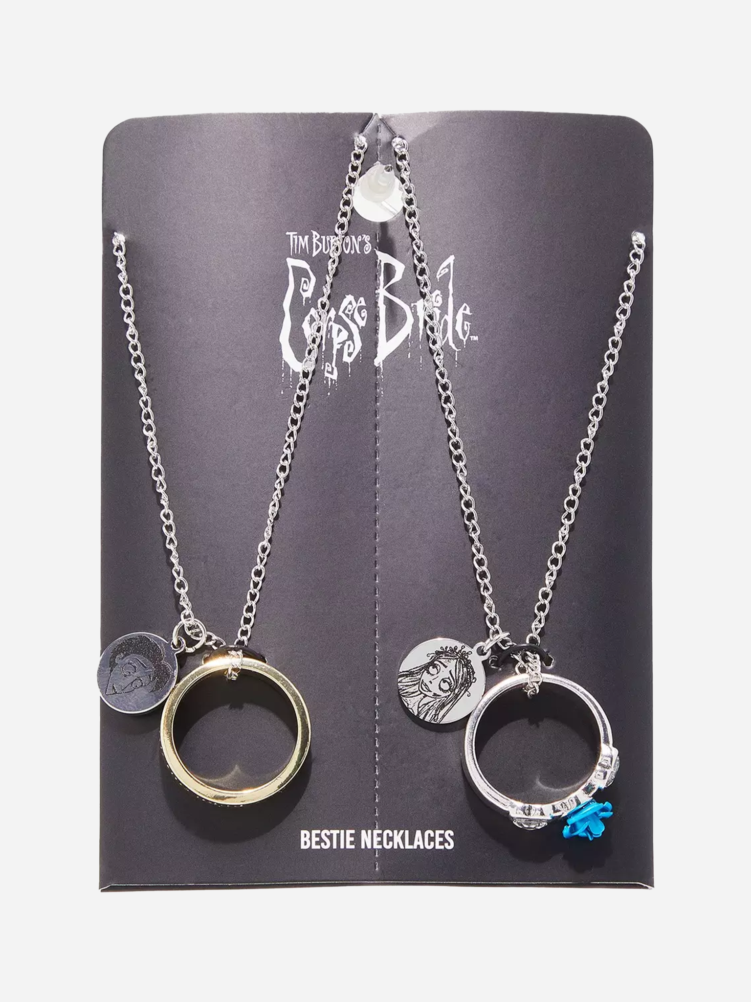 Corpse Bride Victor & Emily Ring Necklace Set