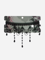 Cosmic Aura Black Lace Beaded Choker