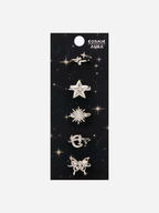 Cosmic Aura Celestial Butterfly Ring Set