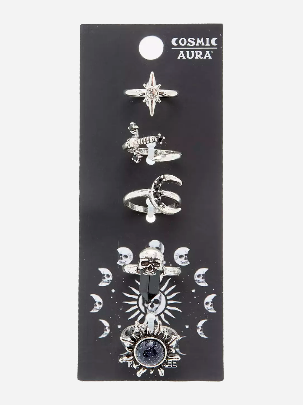 Cosmic Aura Dark Celestial Ring Set