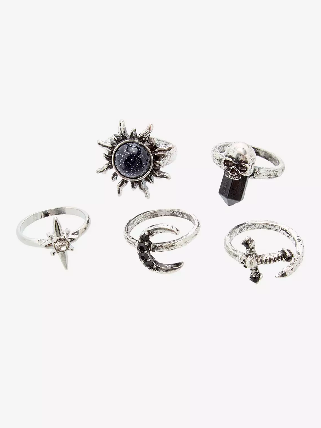 Cosmic Aura Dark Celestial Ring Set