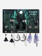 Cosmic Aura Dark Cottage Fairy Cuff Earring Set