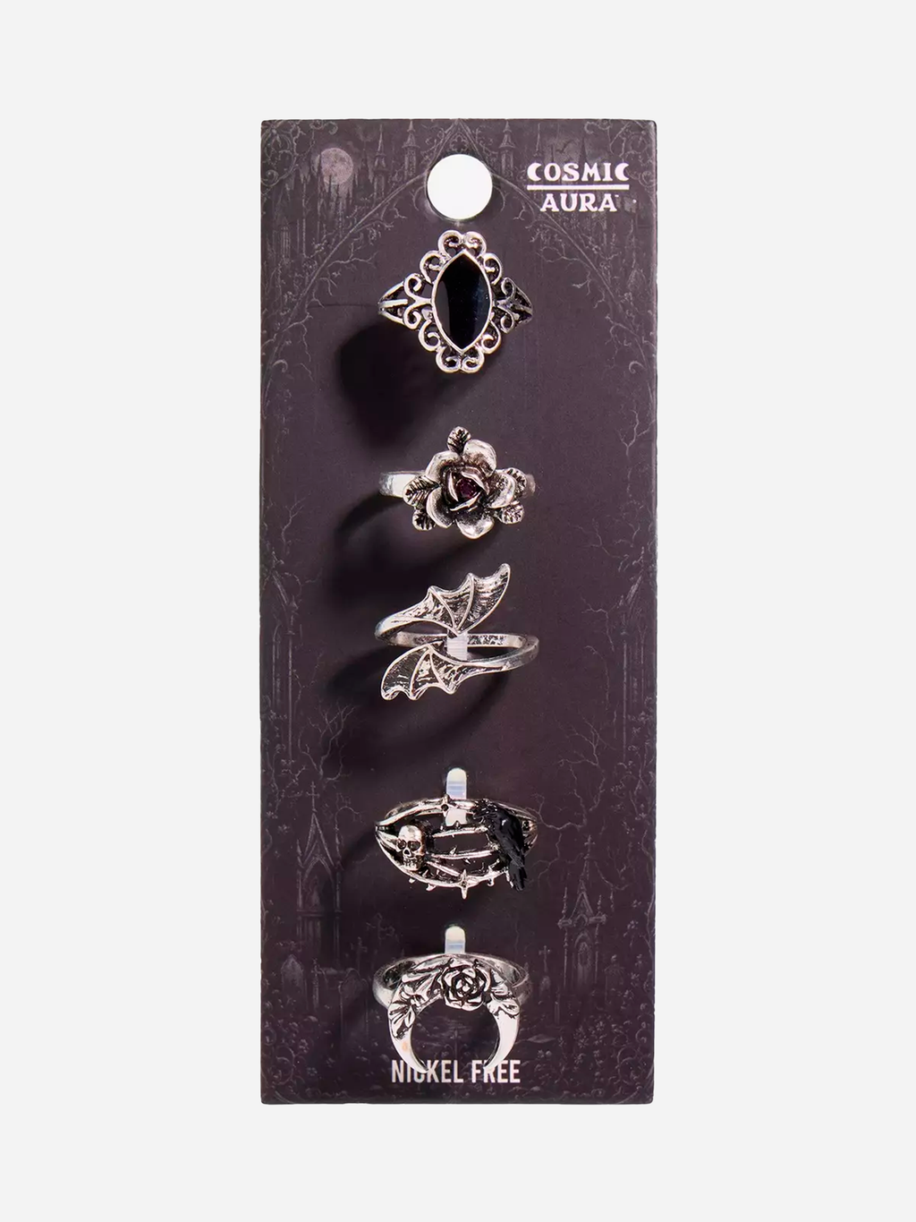 Cosmic Aura Gothic Witch Ring Set