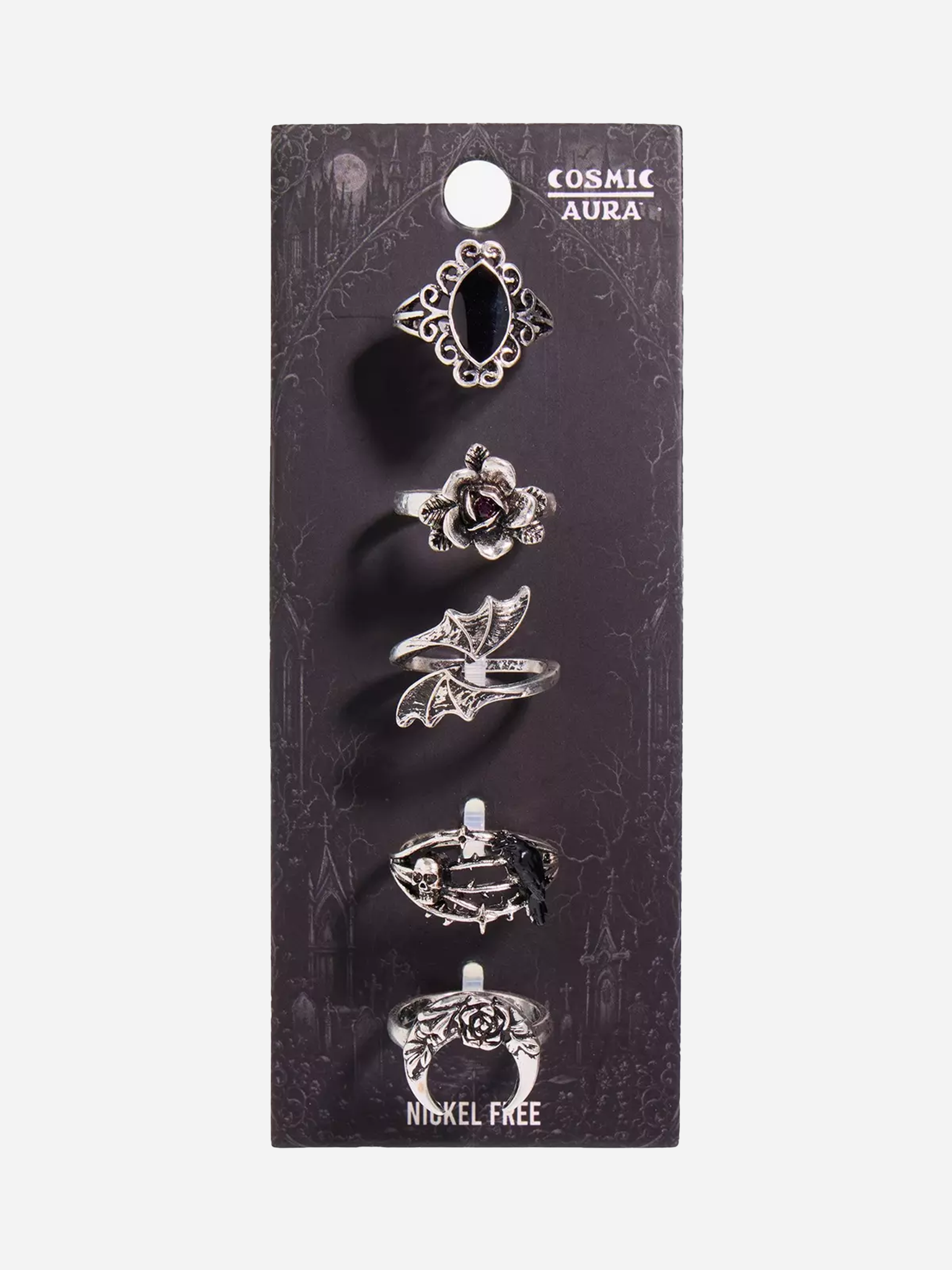 Cosmic Aura Gothic Witch Ring Set