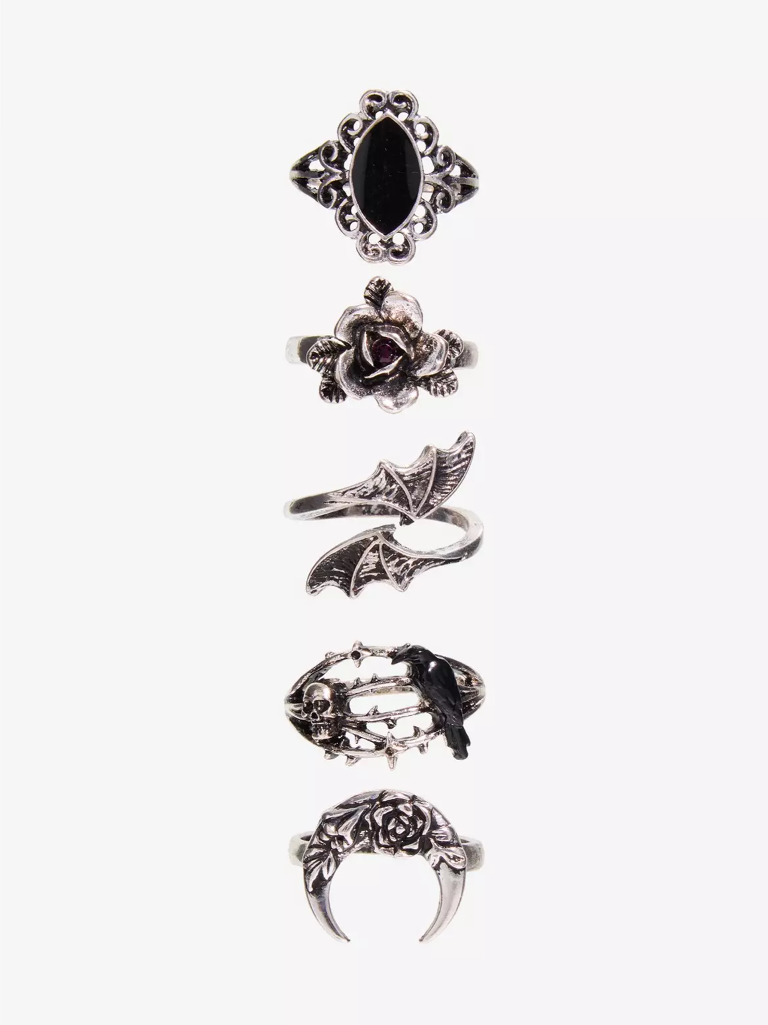 Cosmic Aura Gothic Witch Ring Set