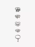 Cosmic Aura Star Rhinestone Ring Set