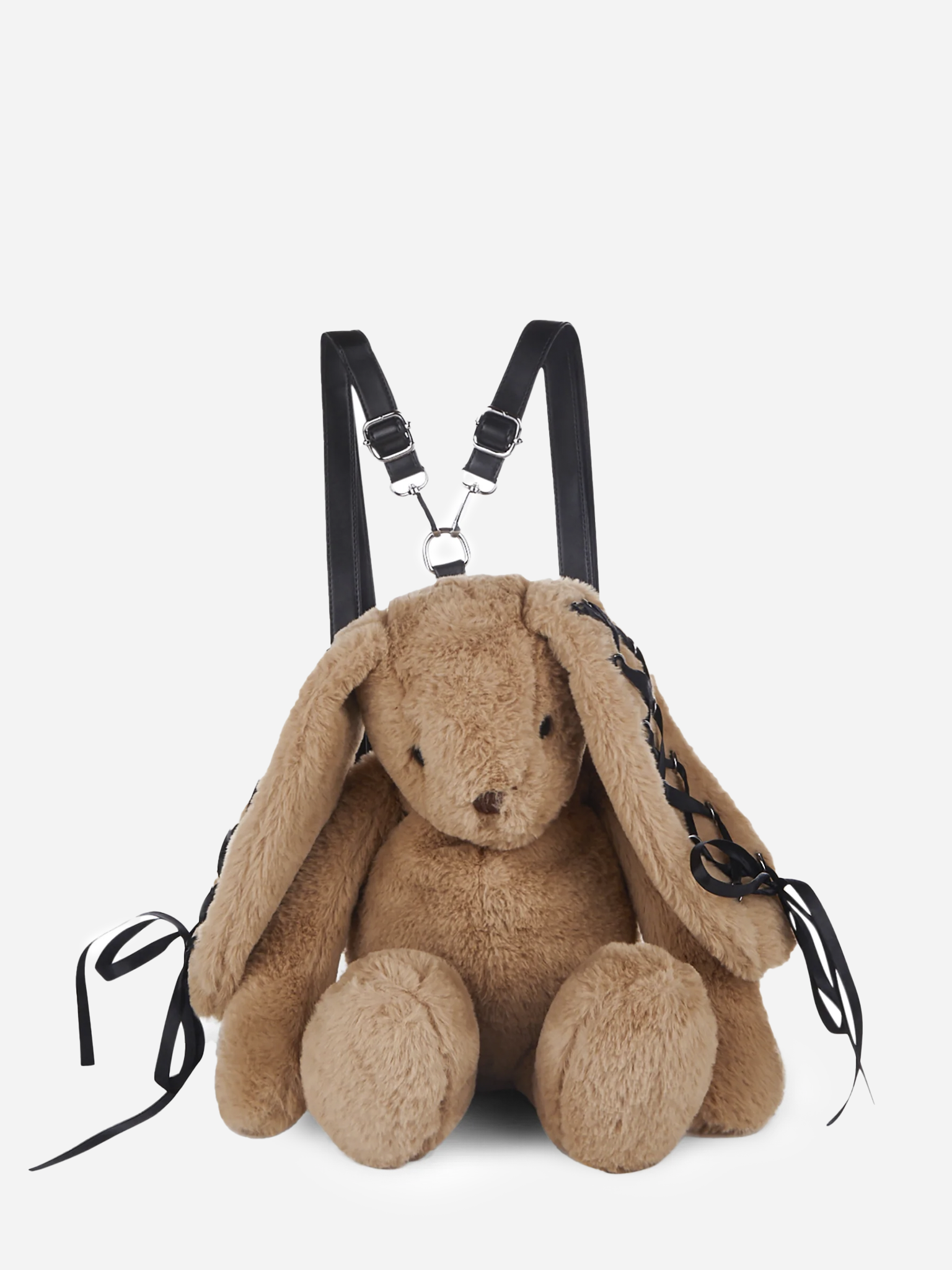 Cuddly Bunny Plush Backpack Brown
