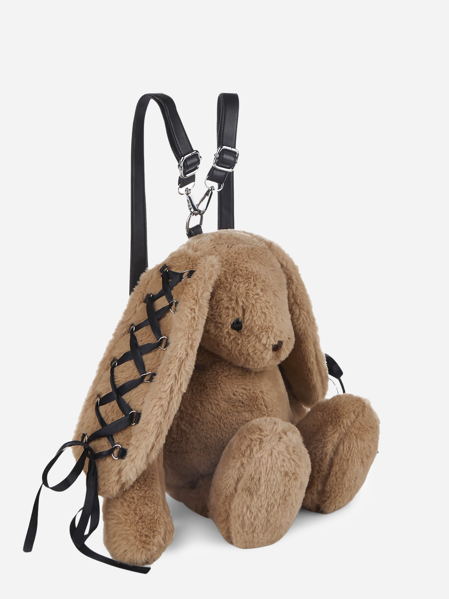 Cuddly Bunny Plush Backpack Brown