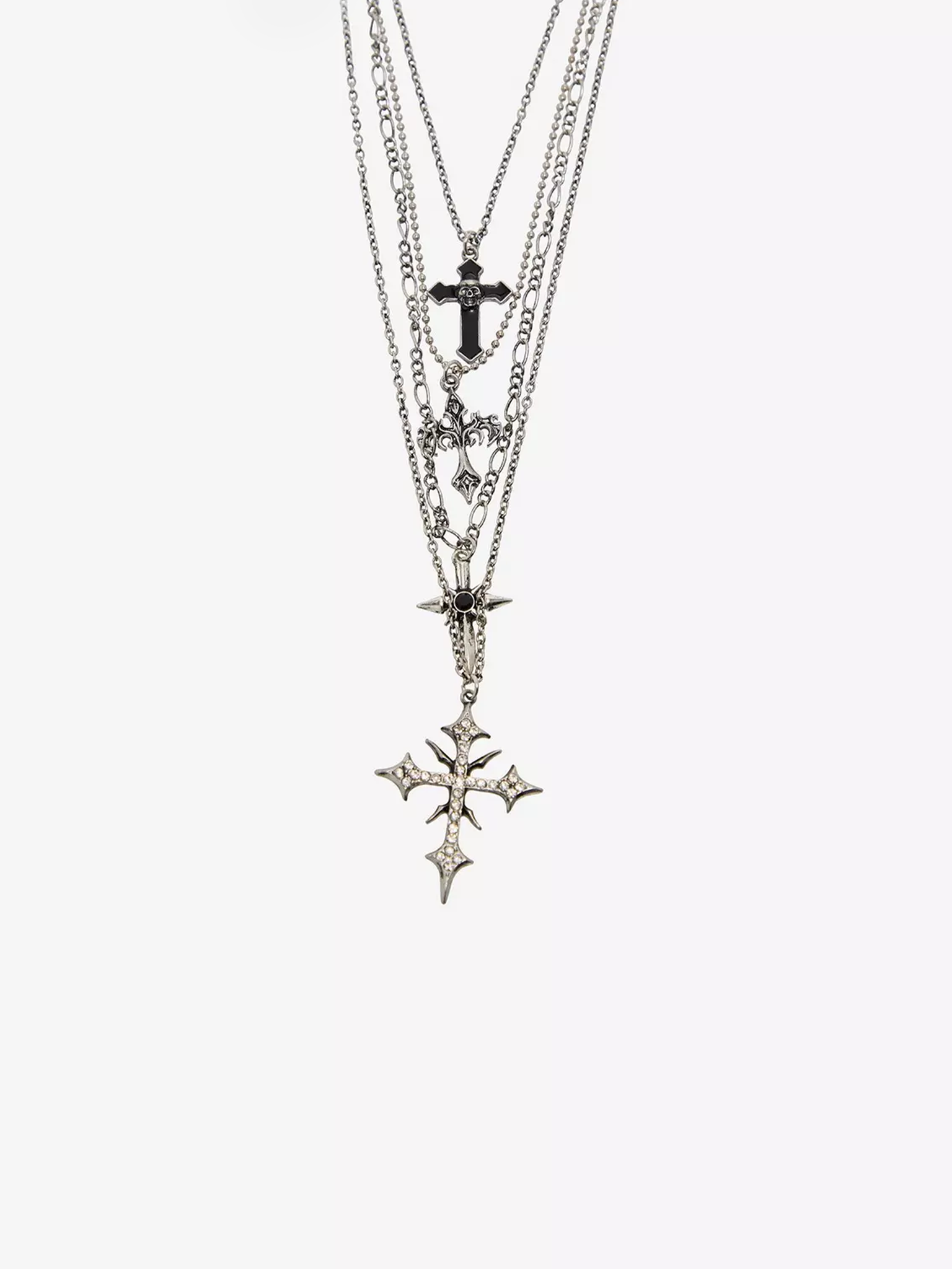 Cyber Gothic Cross Necklace Set
