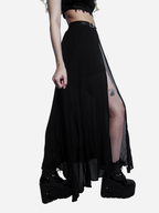 Dark Split Maxi Skirt