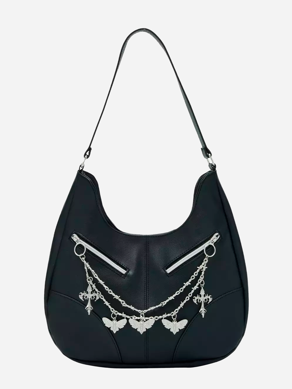 Death Moth Chain Hobo Bag