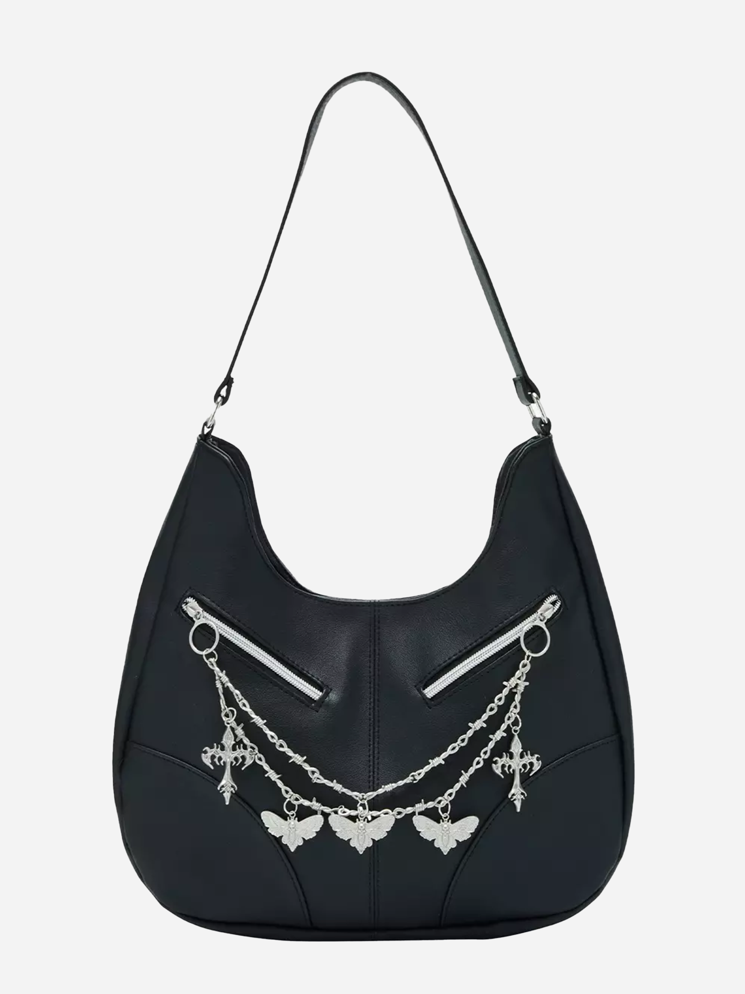 Death Moth Chain Hobo Bag