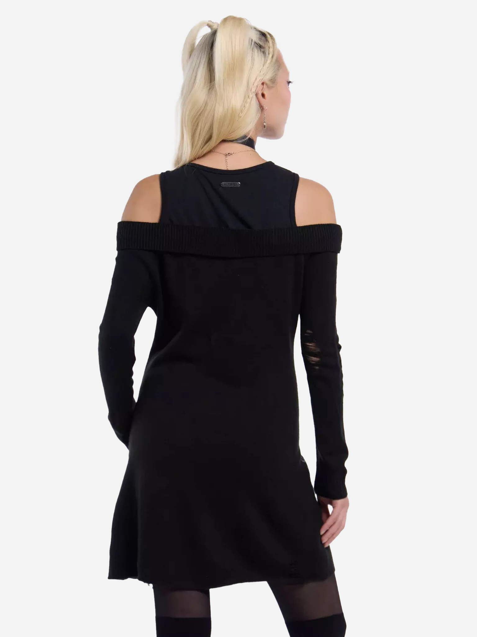 Death Note Misa & Rem Distressed Off-Shoulder Sweater Dress