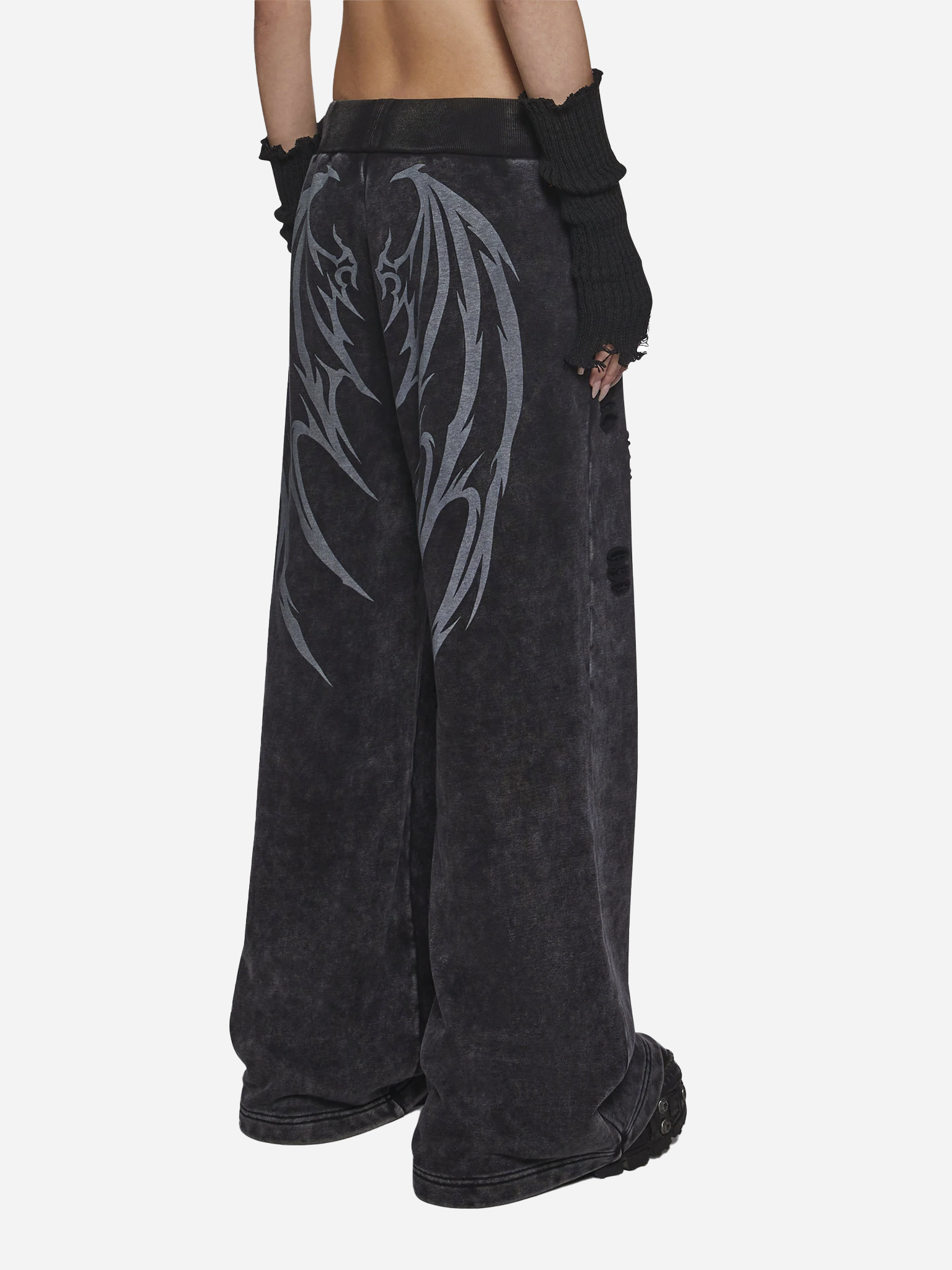 Death Rock Wings Wide Leg Sweatpants