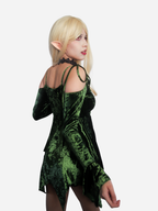 Handkerchief Dress Olive Velvet - Dolls Kill