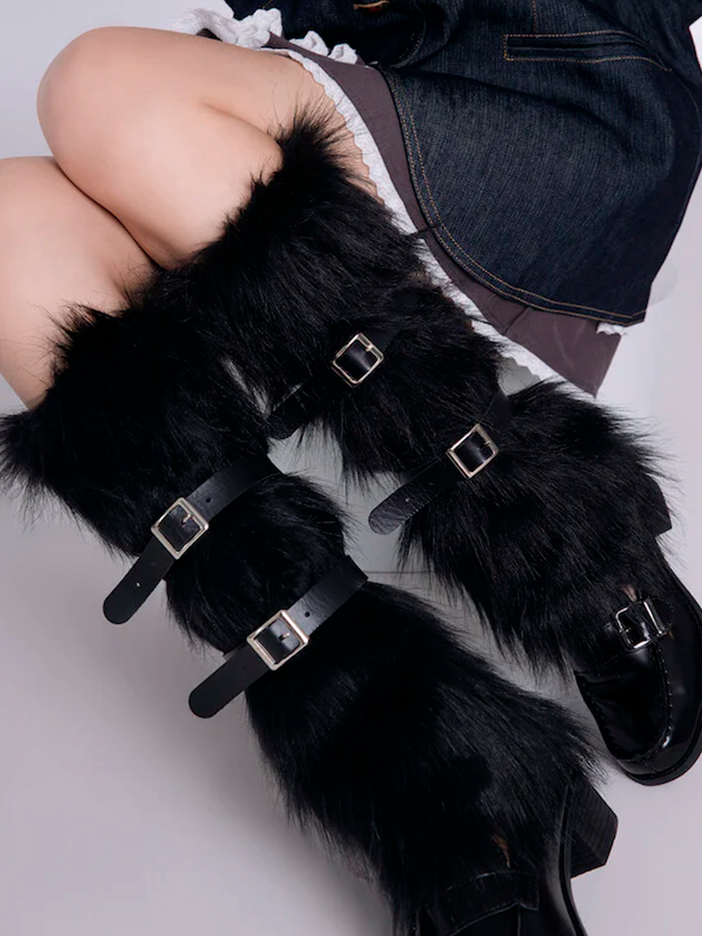 Fur Belt Leg Warmers