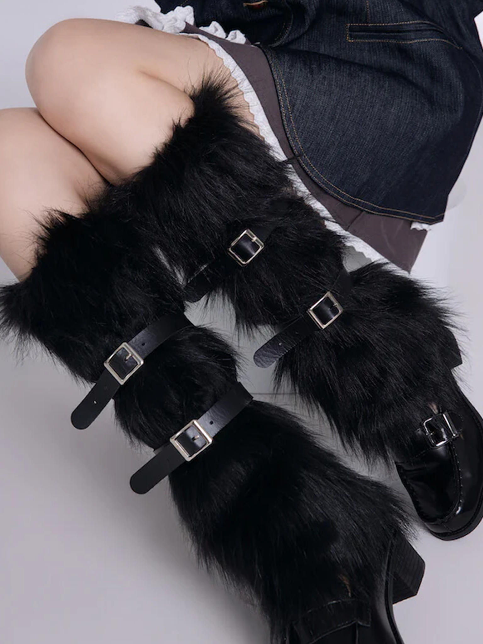 Fur Belt Leg Warmers