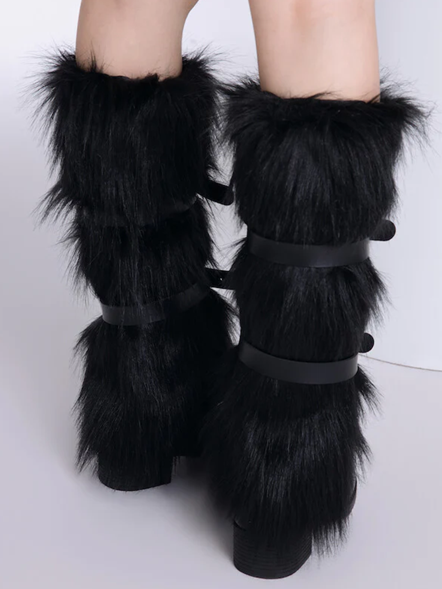 Fur Belt Leg Warmers
