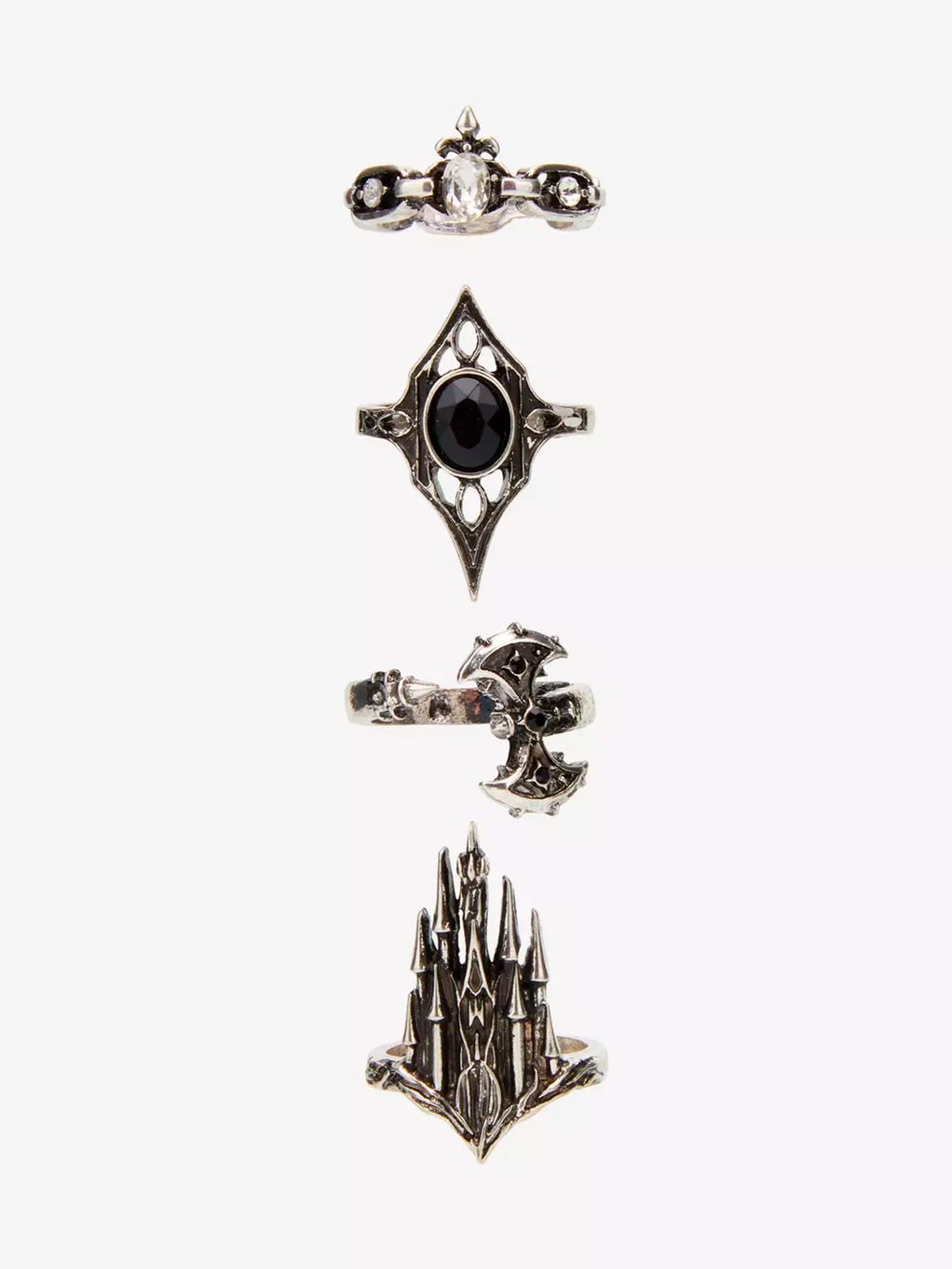 Gothic Castle Gem Ring Set