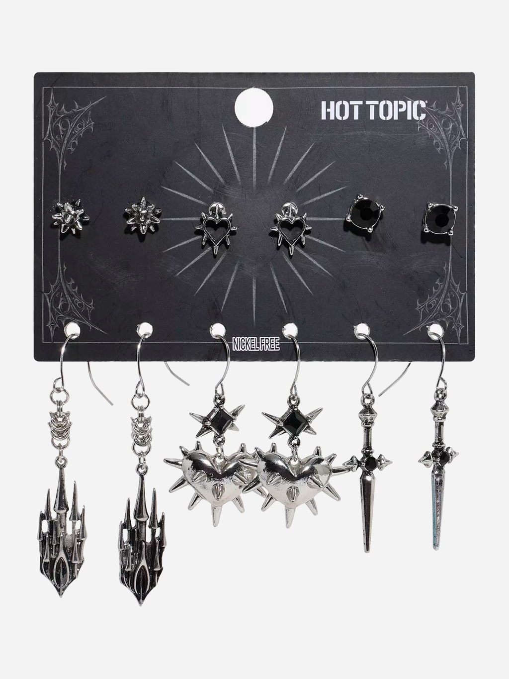 Gothic Castle Spike Earring Set