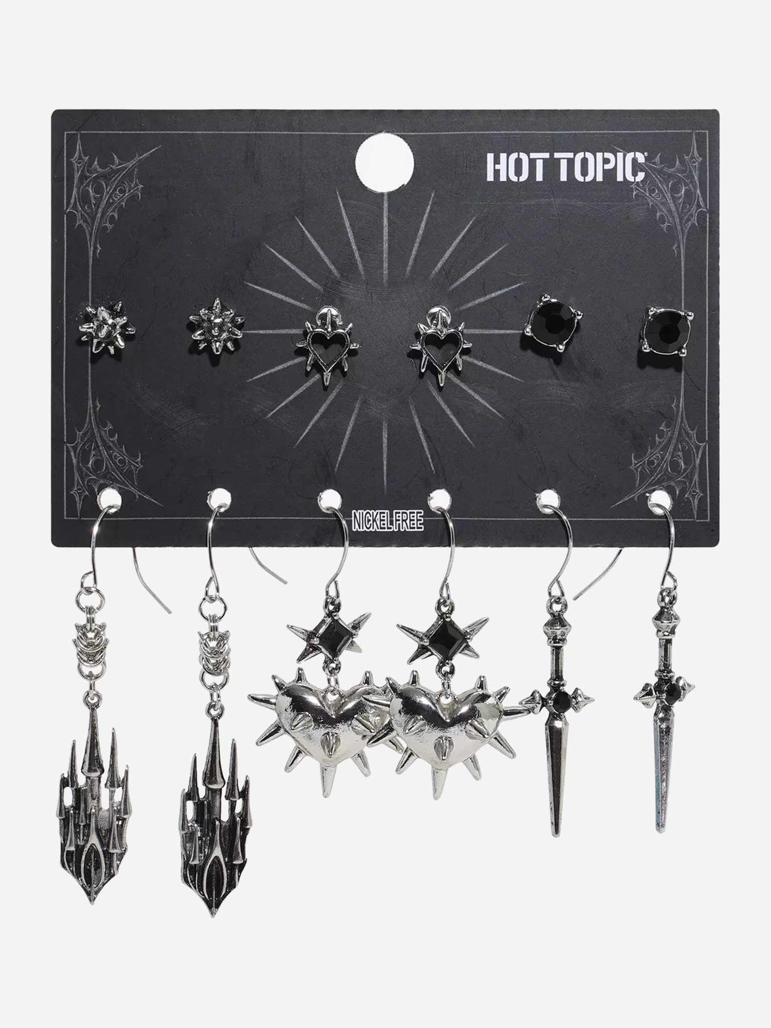 Gothic Castle Spike Earring Set