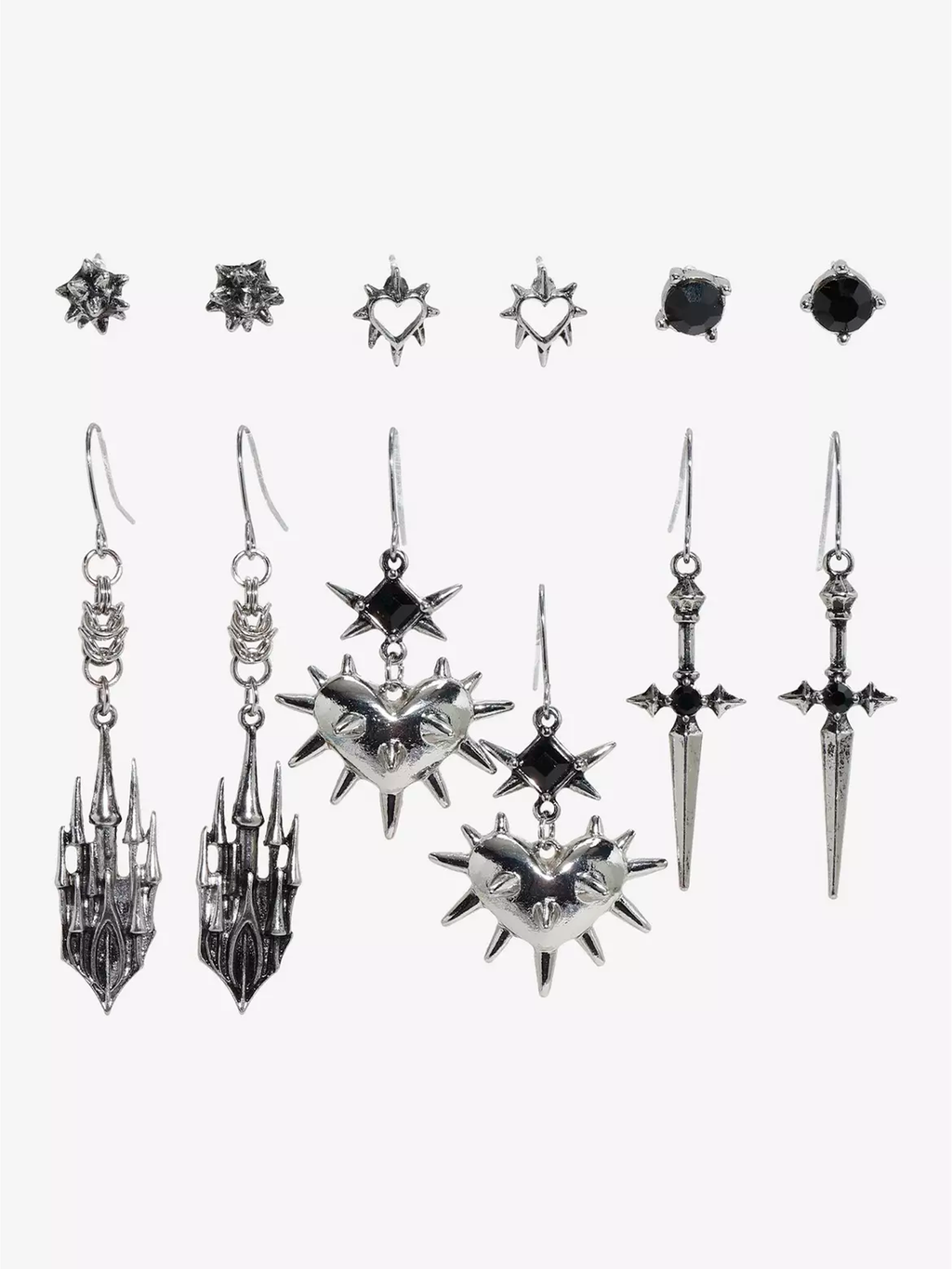 Gothic Castle Spike Earring Set