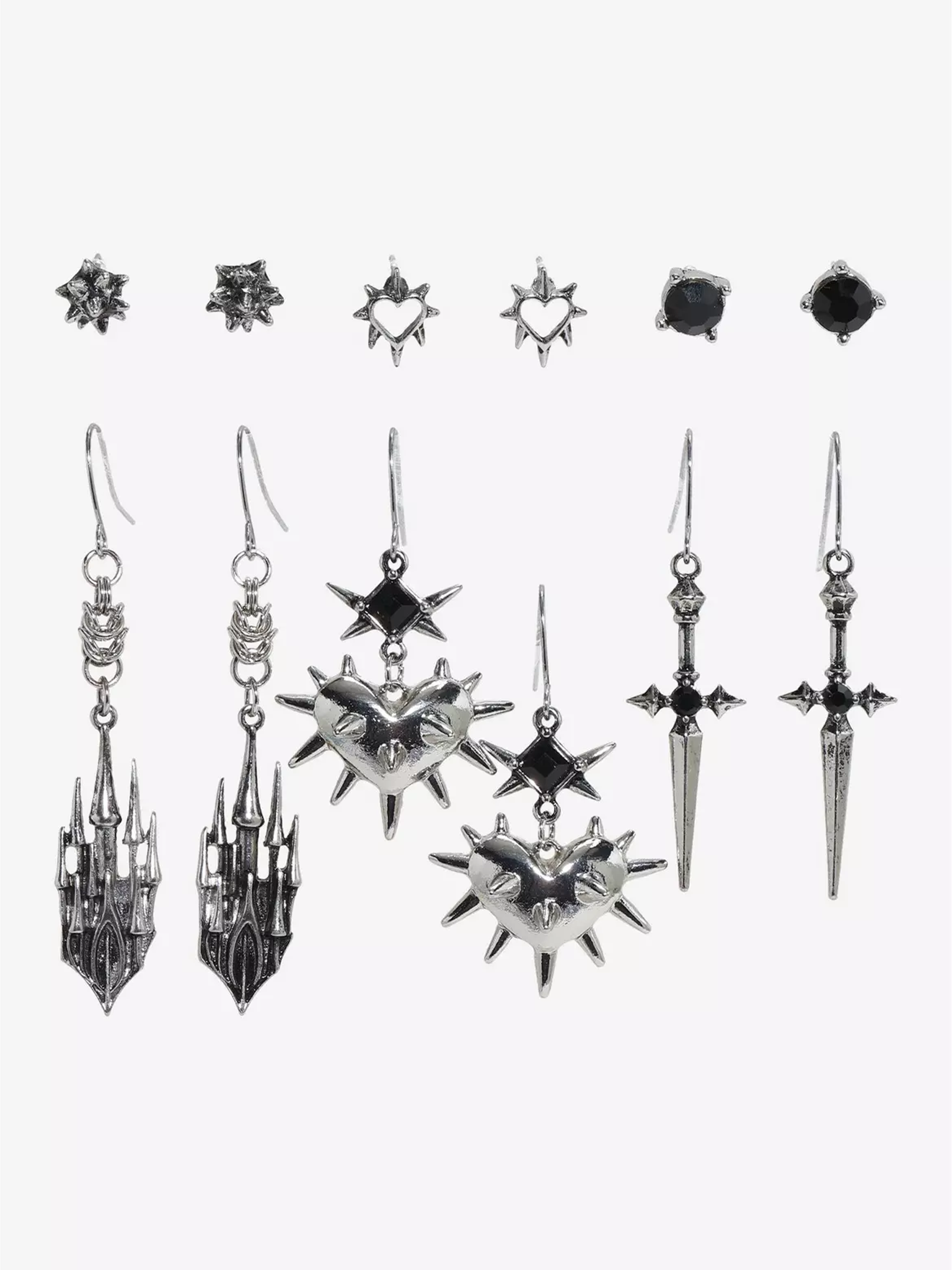 Gothic Castle Spike Earring Set