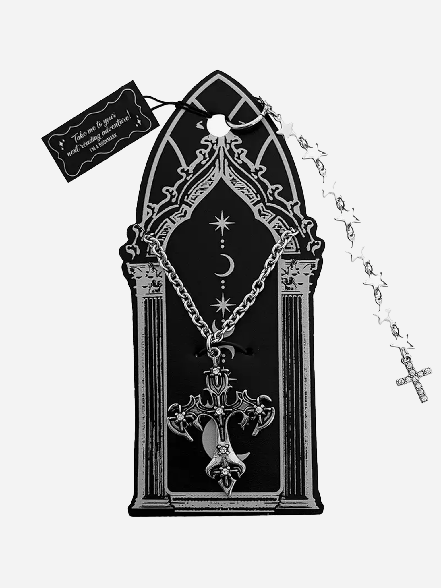 Gothic Cross Bookmark & Necklace Set